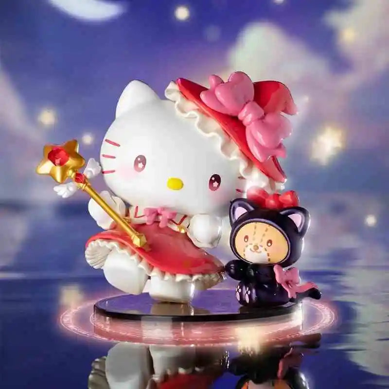 Anime Sanrio Character Starry Night Party Magician Series Blind Box My Melody Kuromi Hellokitty Piano Cute Toy Doll Gift