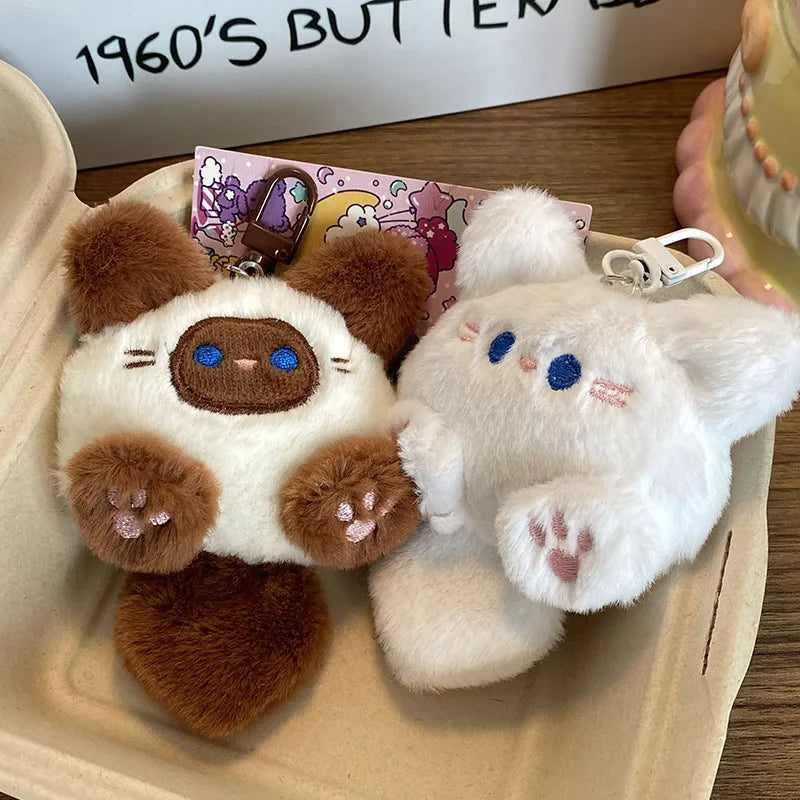 かわいいソフトぬいぐるみの小さな猫のキーホルダーぬいぐるみバッグ車のペンダントキーチェーンDIY小物子供用ぬいぐるみおもちゃ