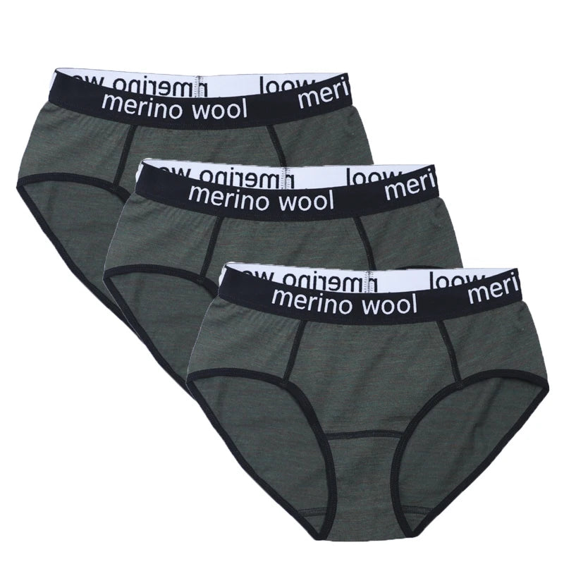 Women's 100% Merino Wool Bikini Brief Merino Underwear Lightweight Briefs Women Sports Active Panties Soft Breathable Anti-Odor