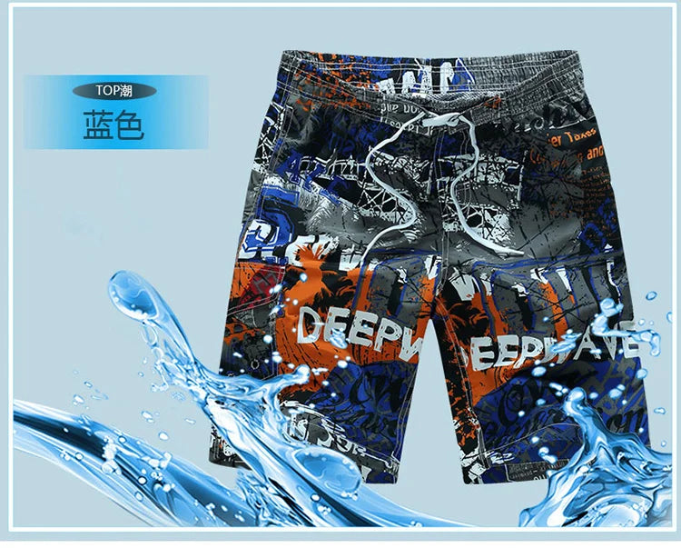 Sexy Swimsuit 2024 Summer Mens Swimwear Print Swimming Shorts For Men Surf Board Beach Wear Quick Dry Swimming Trunks Sunga 6XL