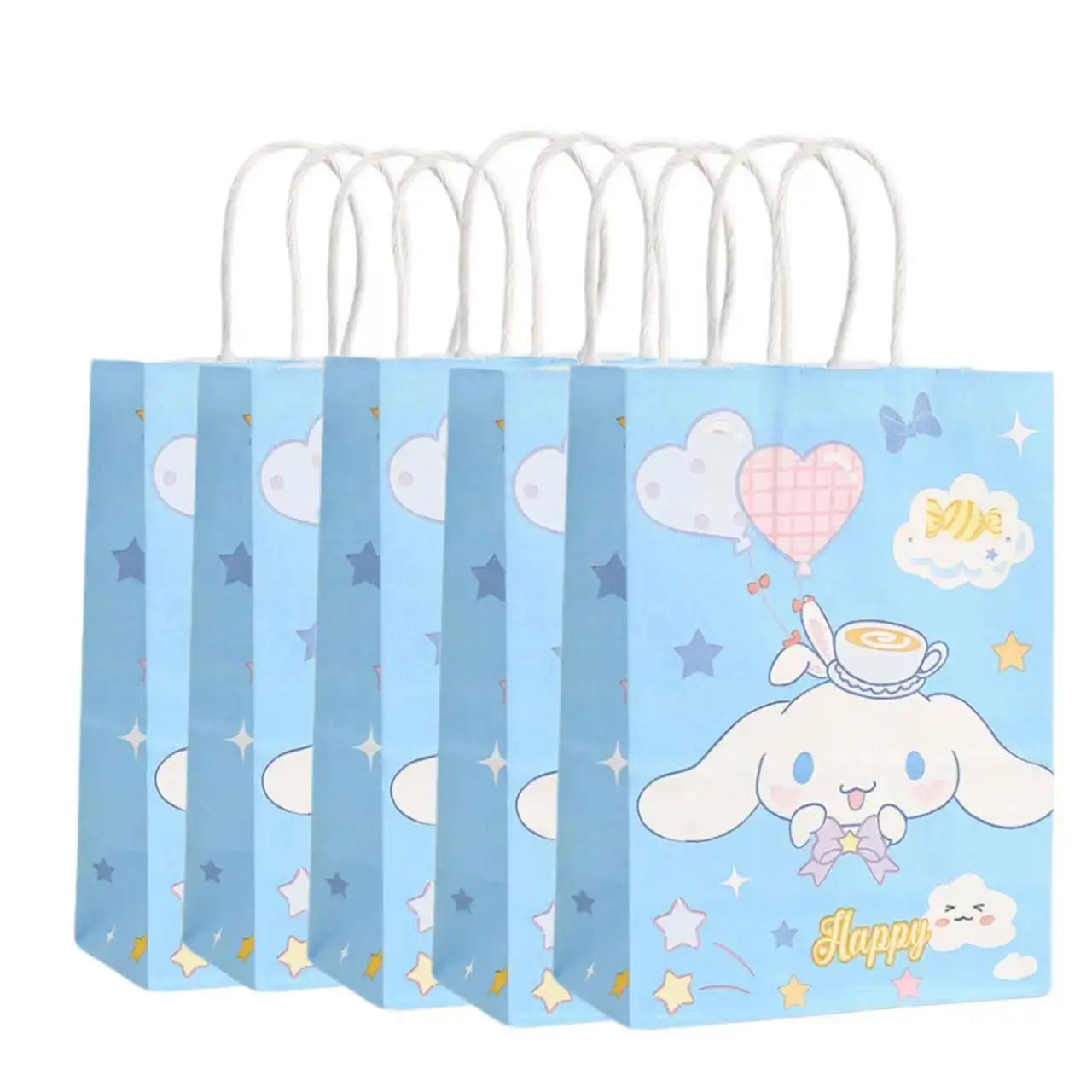 2/4/6/12/20pcs Sanrio Series Kuromi 21x15x8cm Kraft Paper Bag Anime Cartoon Print Children Party Supplies Candy Gift Bag Handbag