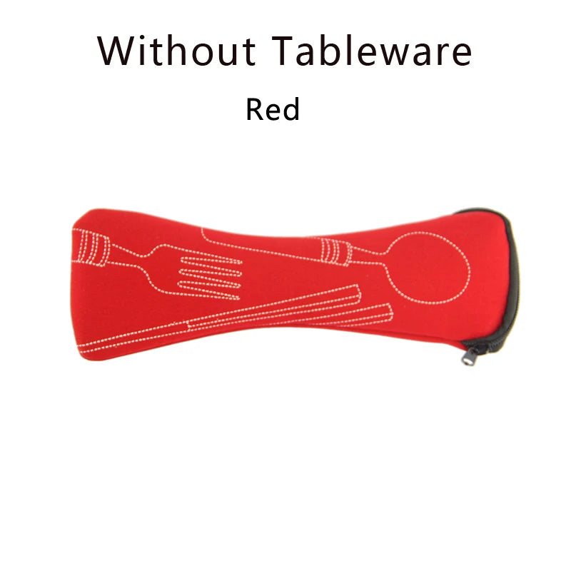 Portable Tableware Bag Cutlery Storage Bag Travel Packaging Storage Box Picnic Fork Spoon Knife Pouch Bag (Without Tableware)