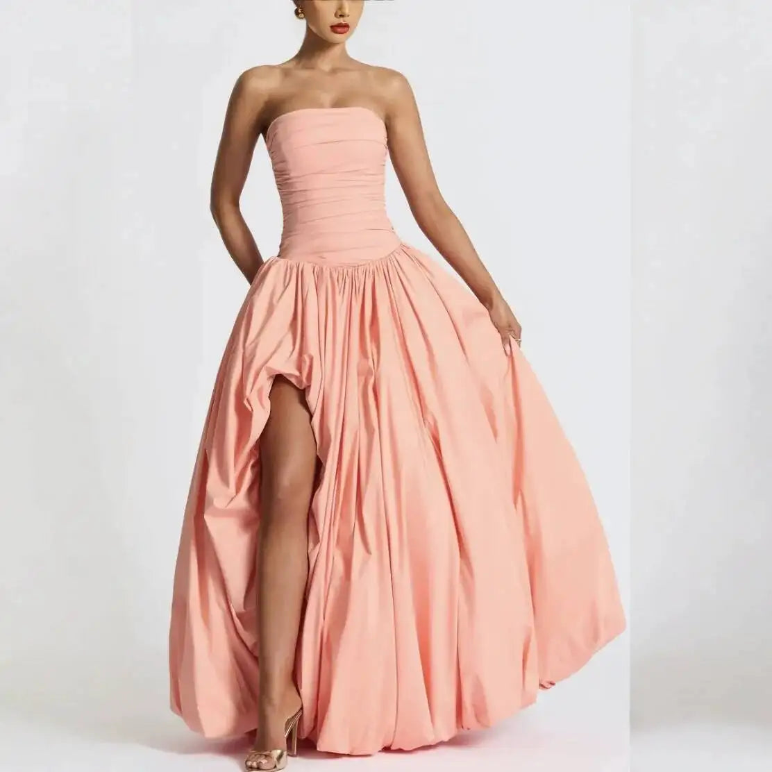 Giyu Sexy Evening Club Party Dresses Women 2025 Summer Bandage Lace Up Split Maxi Long Dress Elegant Strapless Backless Robe