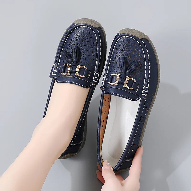 2025 New Loafers Women Summer Fashion Round Toe Nurse Shoes Soft Sole Non-slip Flat Shoes Breathable Casual Sports Women's Shoes