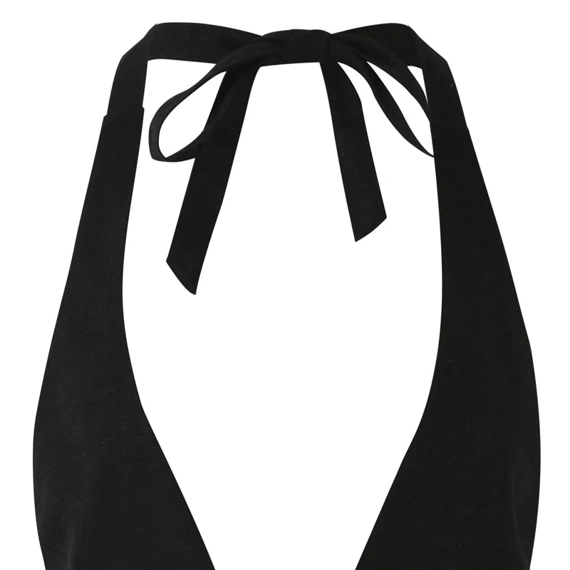 Summer New Tank Women Sexy Sleeveless V-Neck Lady Crop Top Fashion Black Backless Streetwear Casual Slim Tank Elegant Clothing