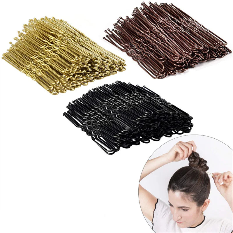 50pcs 50/60/70mm Hair Pin And Clips U Shape For Headpiece Women Girls Hairpins Accessories Bride Wedding Head Jewelry Decoration