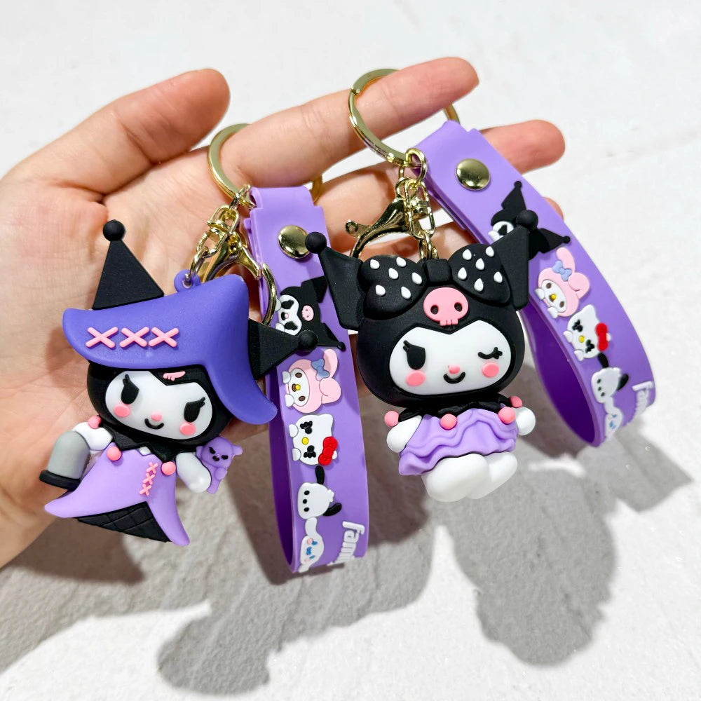 Sanrio Hello Kitty Keychain Cute Cartoon Melody Kuromi Doll Decoration Keyring Jewelry Girl&Child Gifts Toy Christmas gift idea