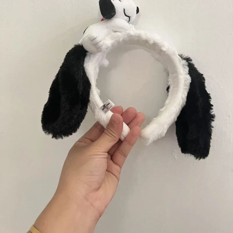 Cartoon Cute Snoopy Hair Accessories Headband Plush Toy Doll Cosplay Christmas Props