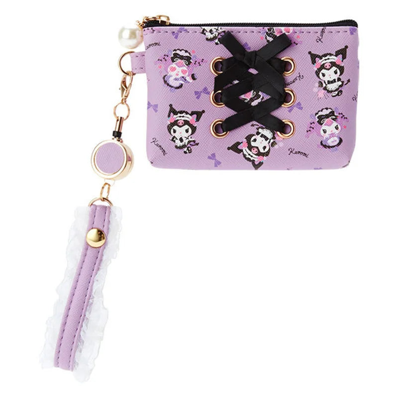 Sanrio Cinnamoroll Kuromi My Melody Hello Kitty Kawaii PU Leather Wallet Card Holders Casual Coin Purse Money Bag