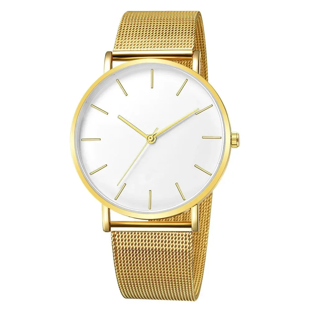 Luxury Women Watches Top Brand Metal Mesh Belt Quartz Wristwatch for Woman Fashion Simple Ladies Watch Clock Gift reloj mujer