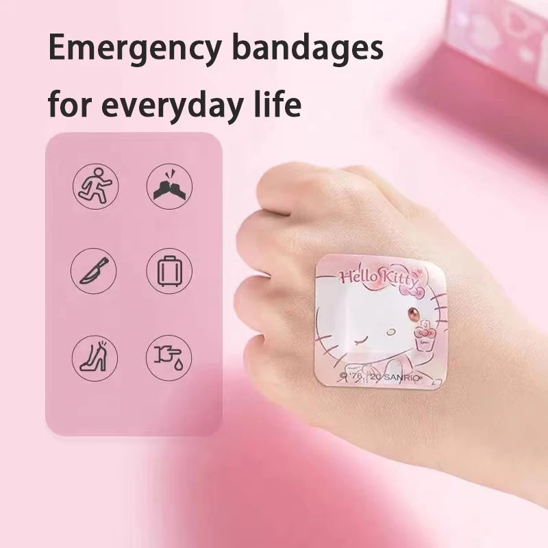 40Pcs Bandaid Sanrio Hello Kitty Hemostasis Bandages Melody Waterproof Dustproof Breathable Kids Emergency Band Aids Gift