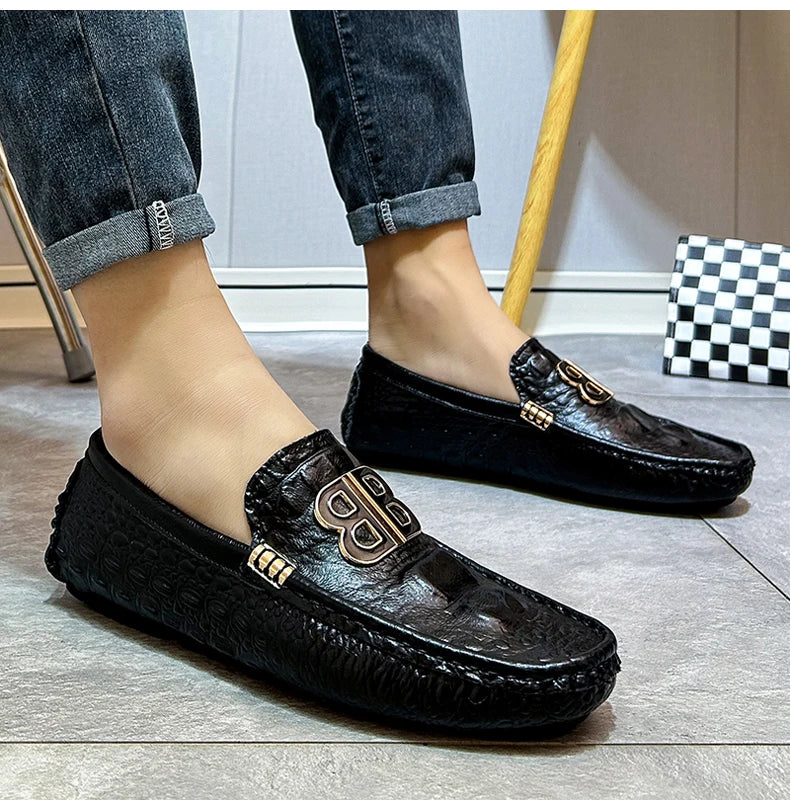 Loafers Men Men's Moccasins Slip-ons Casual Leather Luxury Shoes Designer Fashion Mocassin Homme Mocasines Hombre Autumn Loafer