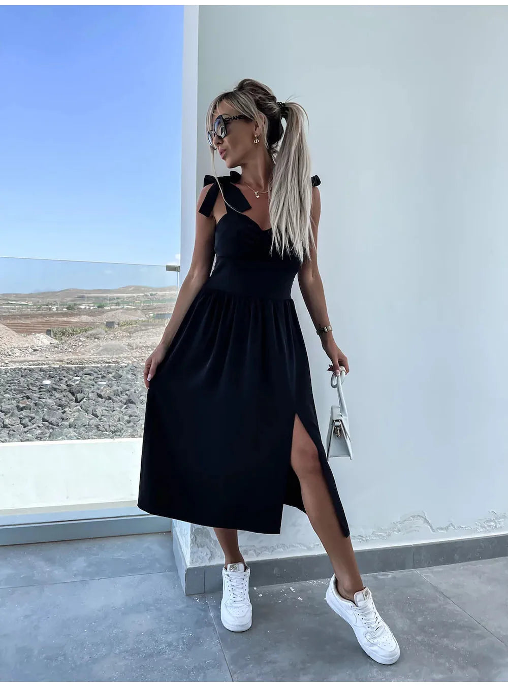Summer Sexy Strap Midi Party Dresses Women 2024 Fashion Sleeveless Backless Print Slim White Dress Vacation Sundress Elegant
