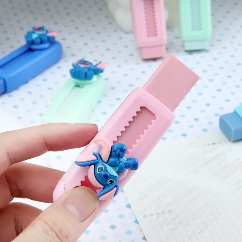 Stitch Push Pull Eraser Cartoon Resin Correction Erasers Writing Pencil Clean Up Students Stationery Office School Supplies