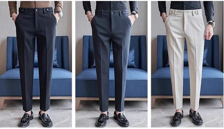 Men's Suit Pants, Fashion Slim Dress Trousers ,White Black Blue Green Pantalones Hombre Fall/Winter Male Pant, 2025 New