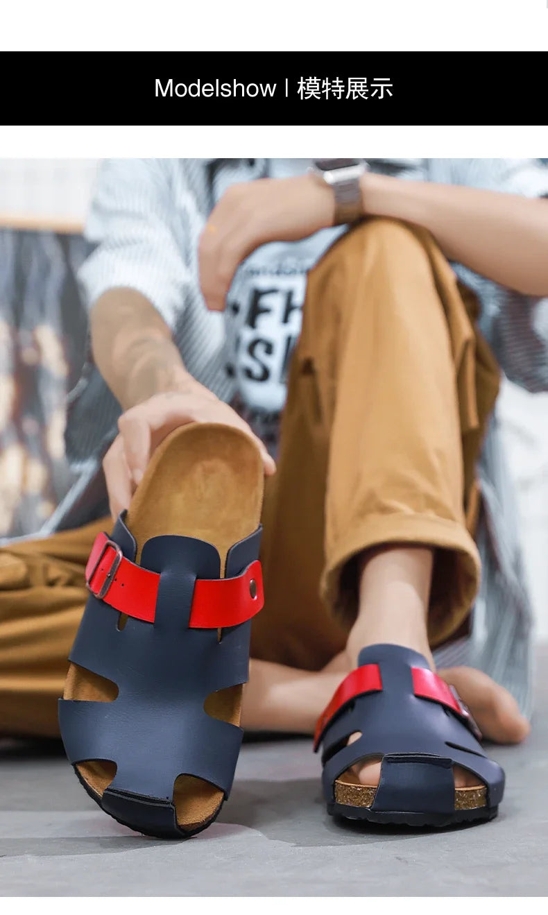 Fashion designer sandals for men-High quality beach shoes comfy non-slip slides luxury slippers free shipping