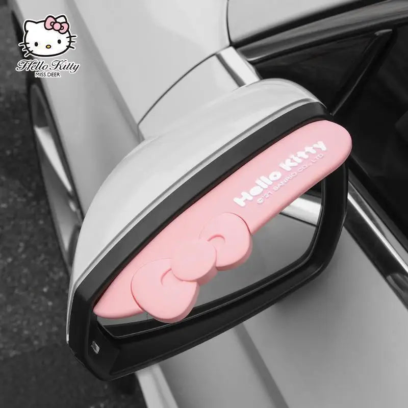 サンリオ カー バックミラー レインブラウ ウェザーガード 視界保護ミラー サンバイザー 防水 キャラクター クローミ マイメロ カーアクセサリー