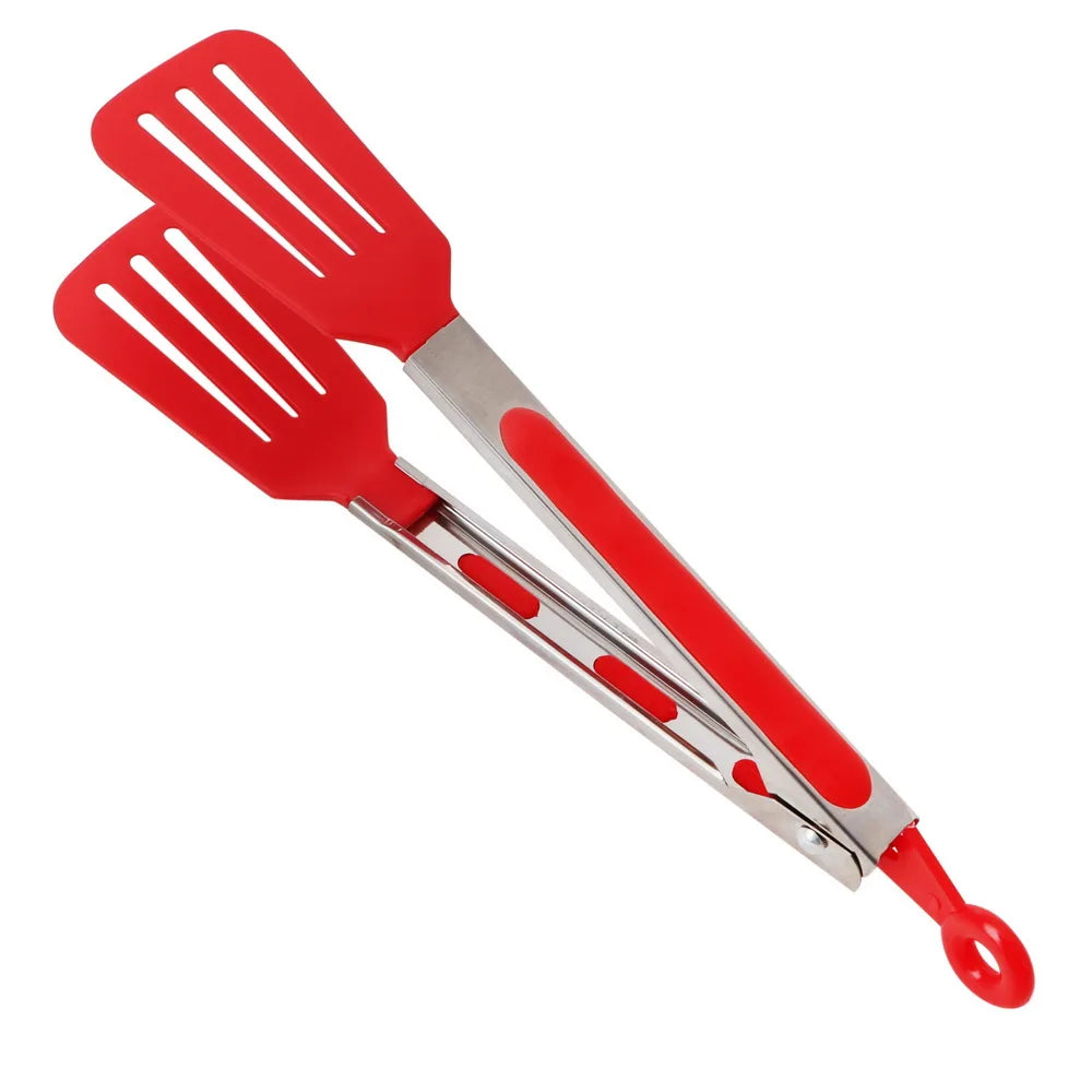 Kitchen Cooking Tools Non-Stick Kitchen Tongs Stainless Steel Handle Utensil Pizza Bread Steak Clip Salad Serving BBQ Tongs