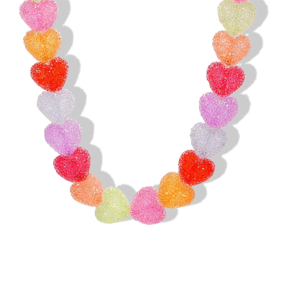 New colorful love candy resin necklace, cute love candy, niche design, collarbone chain women's gift necklace