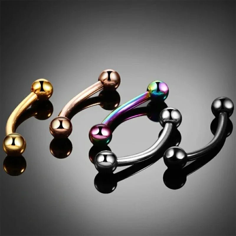 12PC/set Surgical Steel Body Piercing Jewelry Lot Bulk Nose Ring Tongue Bar Lot Eyebrow Labret Piercing Set Horseshoe Ring