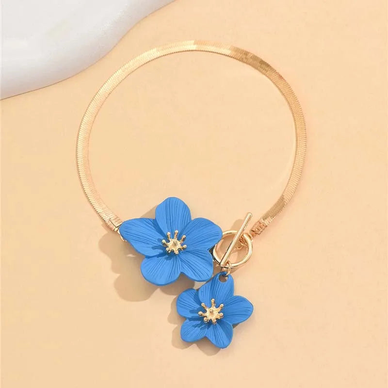 レディース向けファッション桜チャームアンクレット 夏ビーチアクセサリー ゴールドカラーチェーンアンクレット レッグブレスレット ウェディングギフト