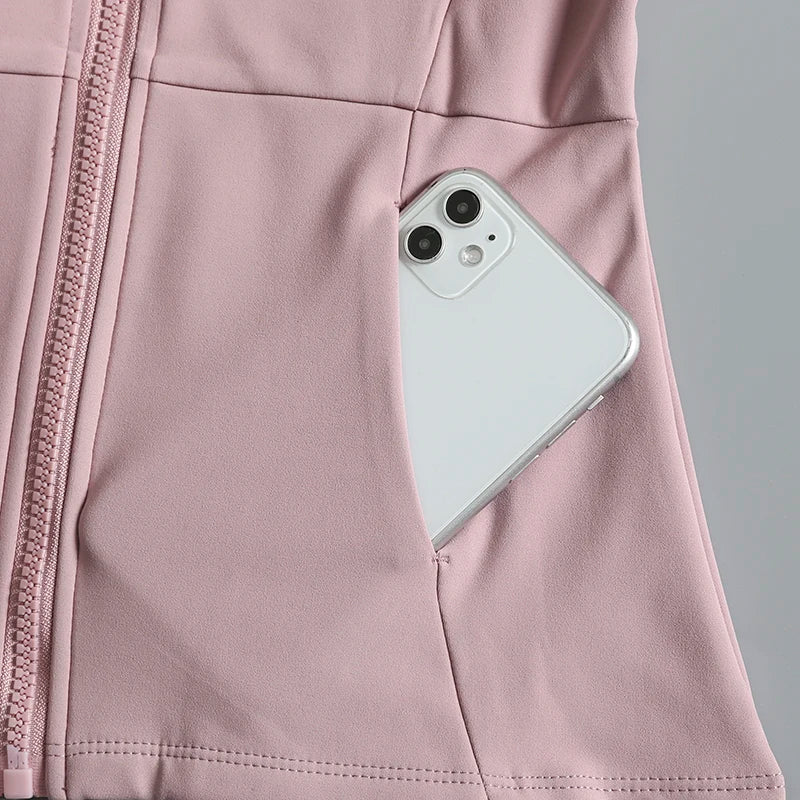 New yoga wear ladies coat round high elastic loose exercise yoga fitness long sleeve stand-up collar yoga tops
