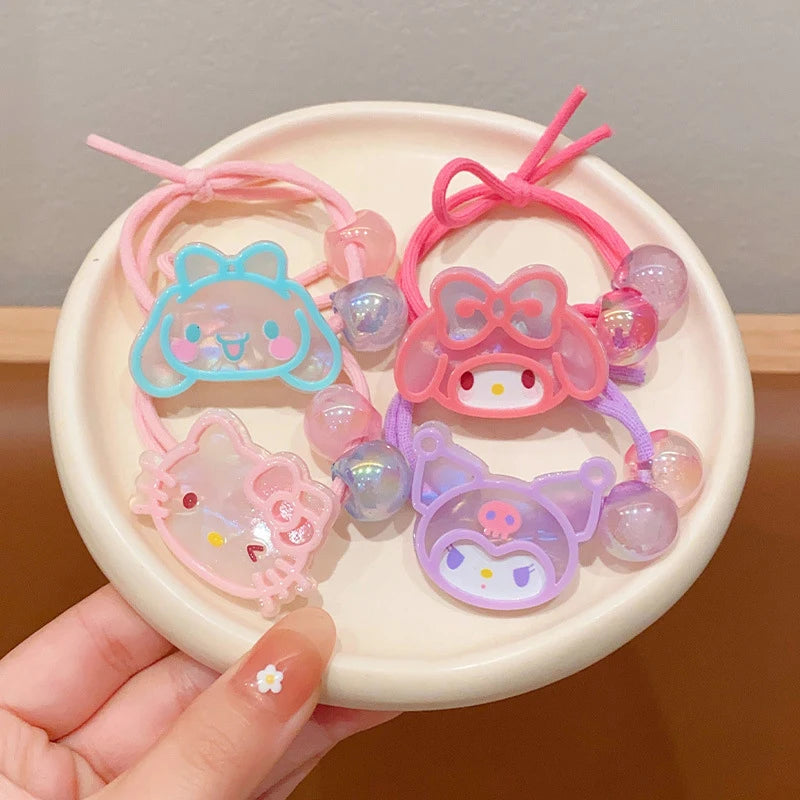 Children's Kuromi My Melody Rubber Band Hair Kawaii Baby Braid Hair Band Girls Headband High Elasticity And Durability