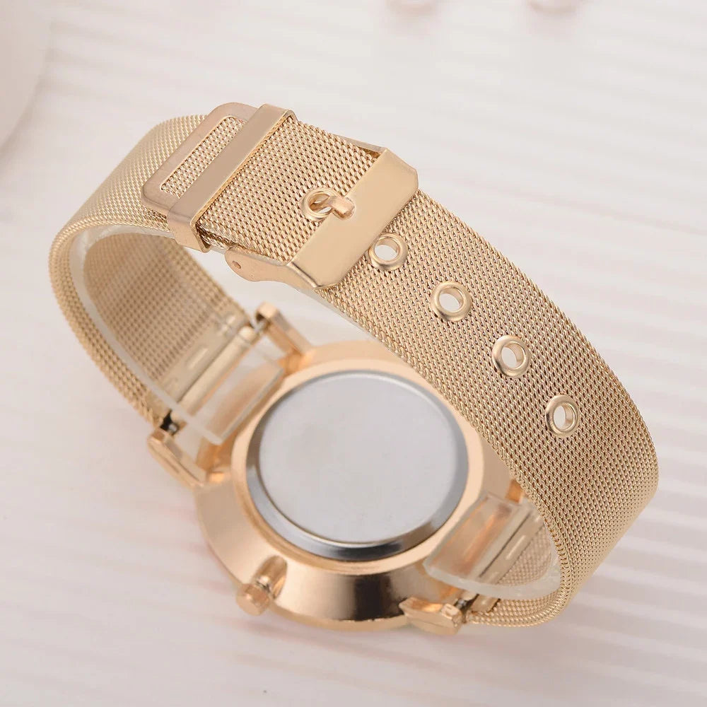 Luxury Women Watches Top Brand Metal Mesh Belt Quartz Wristwatch for Woman Fashion Simple Ladies Watch Clock Gift reloj mujer