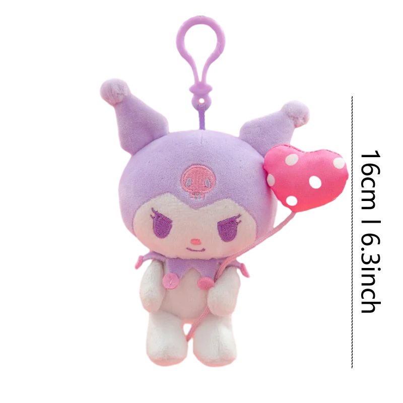 Sanrio Hello Kitty Kuromi Melody Stuffed Toys Pendant Cute Plush Toys Kawaii Keyring Anime Keychain Birthday Gift Party Treats