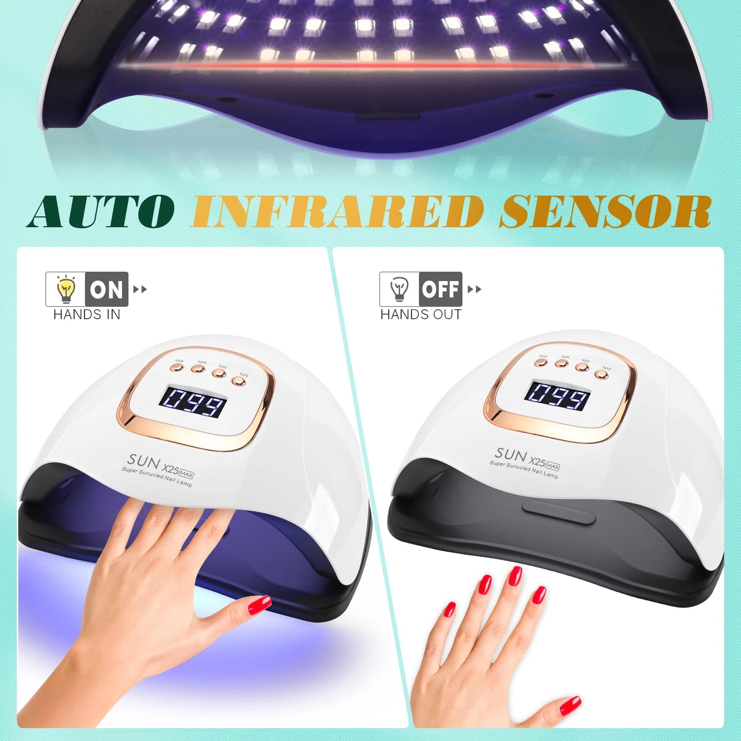 UV LEDネイルランプ 380W ネイル硬化ランプ 家庭用サロン向け 強力なLED乾燥ランプ あらゆるジェルポリッシュに対応 プロ仕様のネイル機器