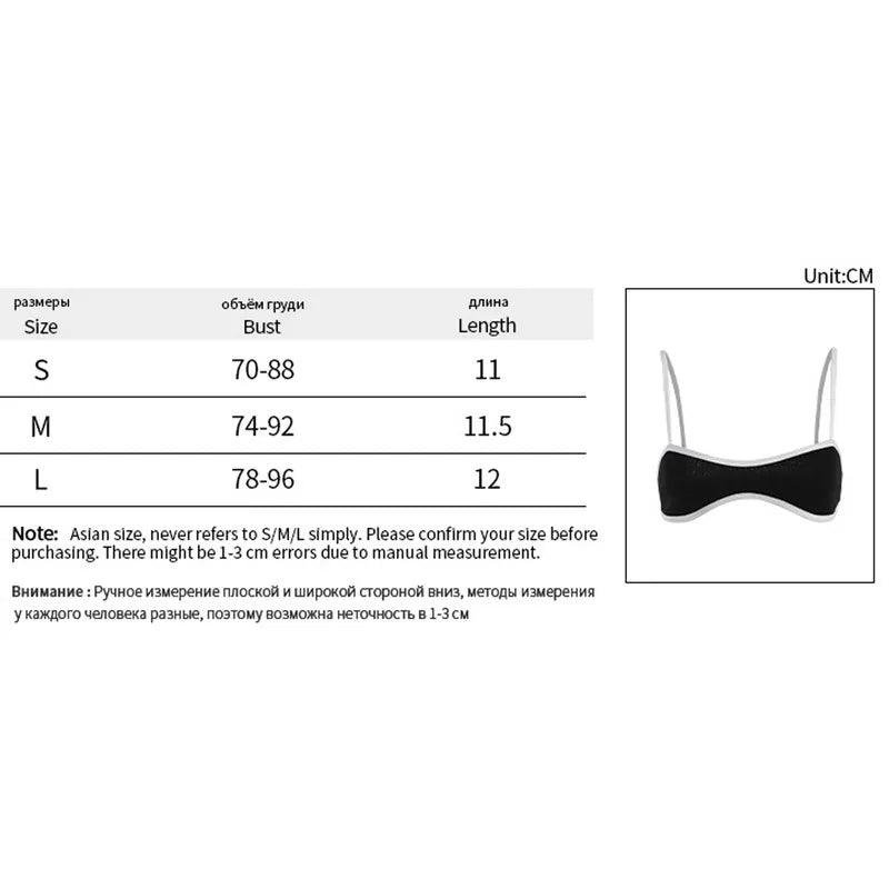 Women Camisole Summer Clothes Spaghetti Straps Low-cut Contrast Color Slim Tops Sexy Club