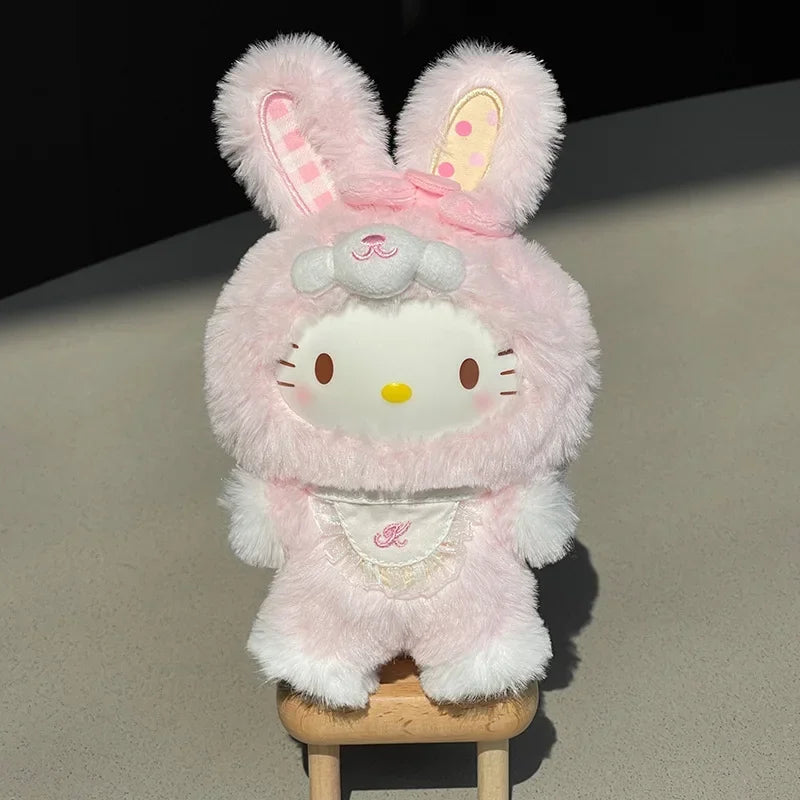 Sanrio Plush Fairy Rabbit Baby Series Cute Collectible Figurine Melody Kuromi Hellokitty Cinnamoroll Anime Doll Toys Gifts