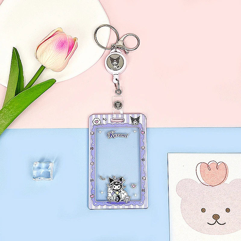 Sanrios Card Bag Cute Anime Figure Cinnamoroll Kuromi Id Bus Card Storage Case Holder Melody Pochacco Students Card Sleeve Gift