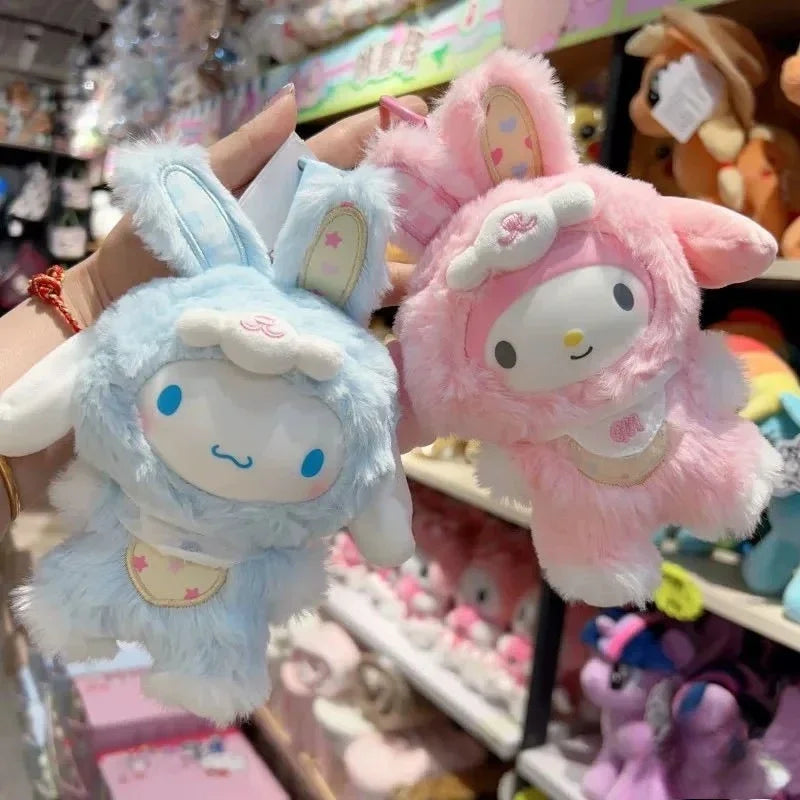 Sanrio Plush Fairy Rabbit Baby Series Cute Collectible Figurine Melody Kuromi Hellokitty Cinnamoroll Anime Doll Toys Gifts