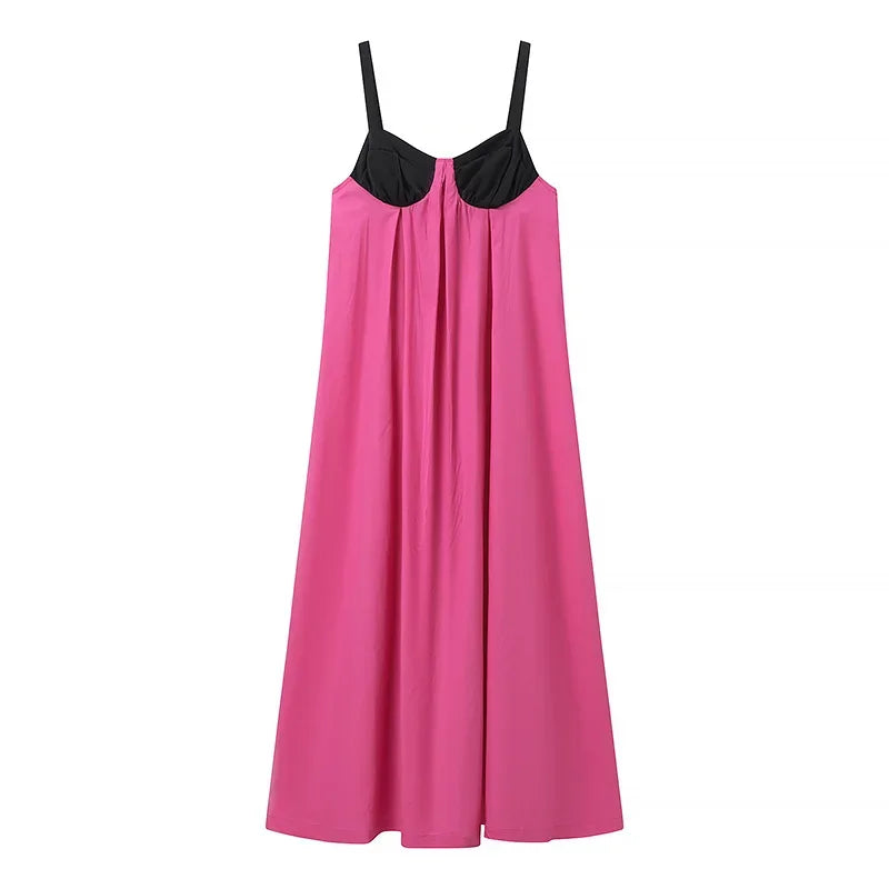 Puloru Night Clubbing Party Dresses Women Patchwork Backless Sleeveless Loose Fit Slips Long Dress Gown Evening Vestidos
