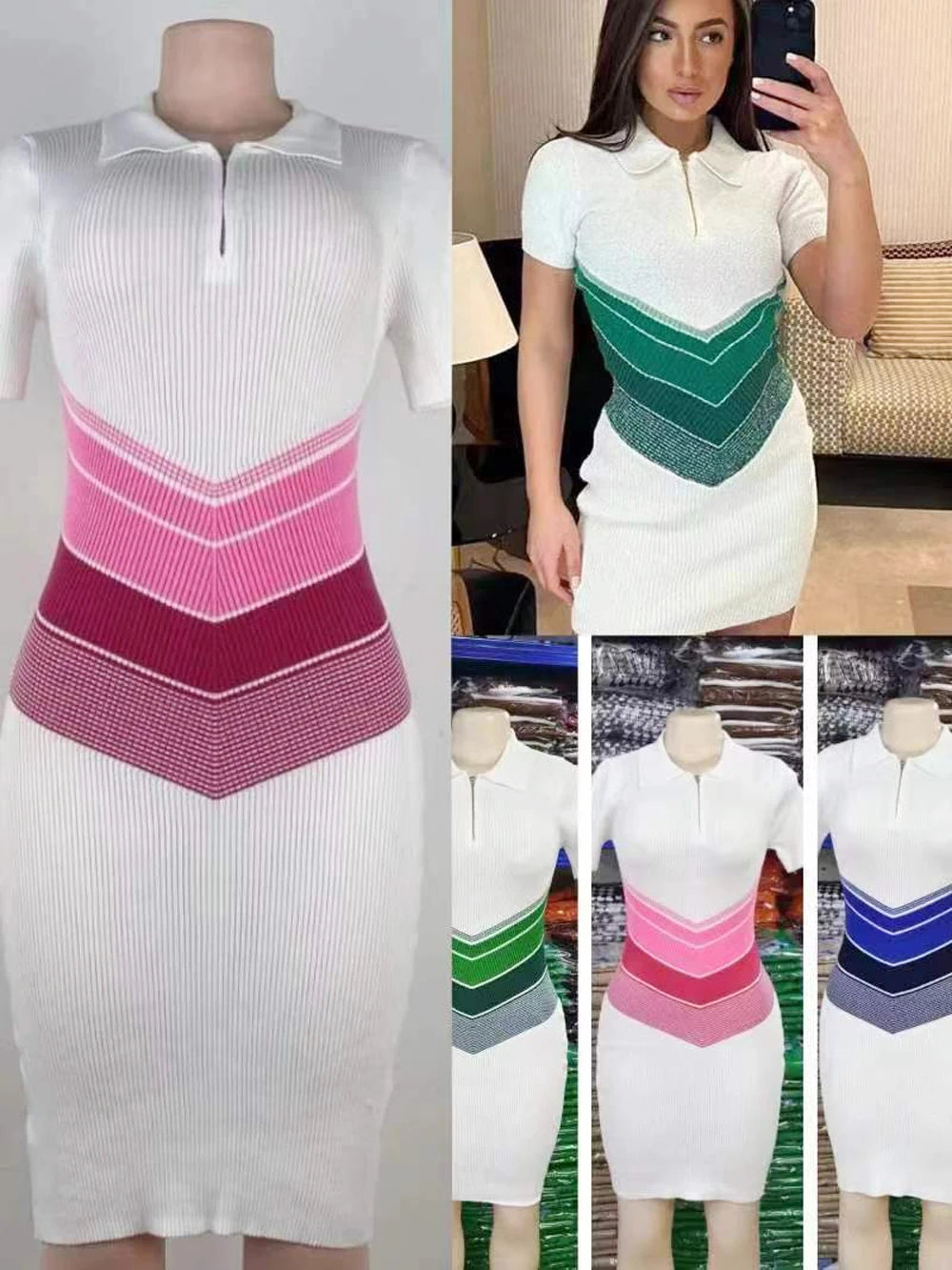 YuooMuoo Chic Fashion Sexy Wrap Hips Mini Dress 2025 Ins Hot Patchwork Slim Waist Knitted Summer Dress Streetwear Lady Outfits