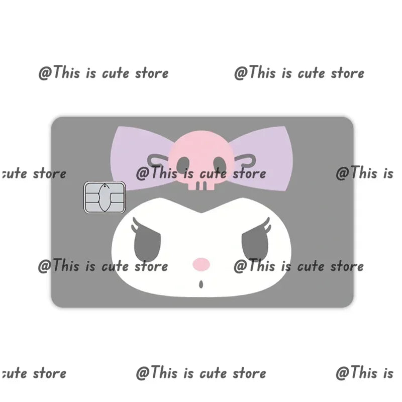 Sanrios Hello Kittys Kuromi Credit Card Skin Stickers for Bank Card Bus Anime Rilakkuma Metro Card Sticker Waterproof Girls Gift