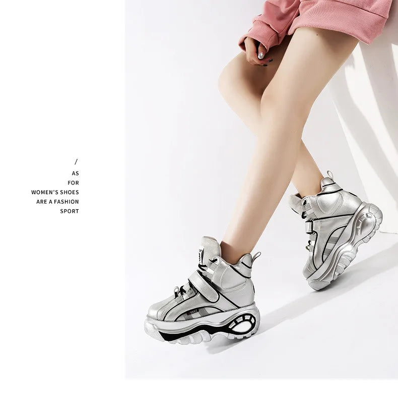 Sneakers Women Heel Platform New 2023 Pumps Sneakers Female Heels Wedges Chunky Shoes for Women Luxury High Quality Women Shoes