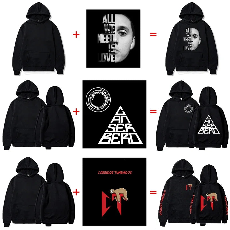 Customized Printing Men's and Women's Hoodies, Loose Casual Clothing, Fashionable Long Sleeved Hooded Pullover, 2025