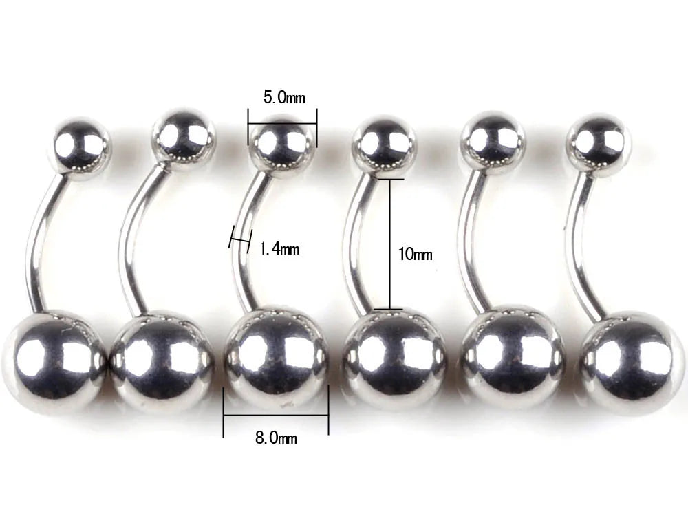 10 pcs/lot Piercing Navel Surgical Steel Single Crystal Rhinestone Belly Button Rings Navel Piercing Ombligo 5/8mm Ball Nombril