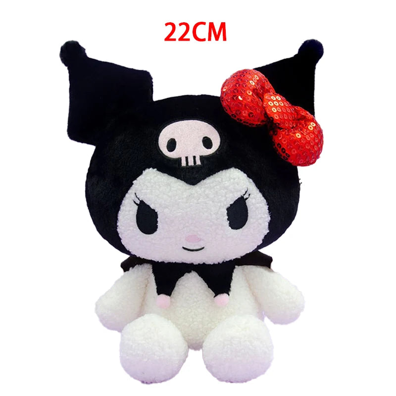 22CM Authentic Sanrio Kuromi Plush Doll Black Purple Cutecartoon Doll Girl Children's Toy Birthday Christmas Gift