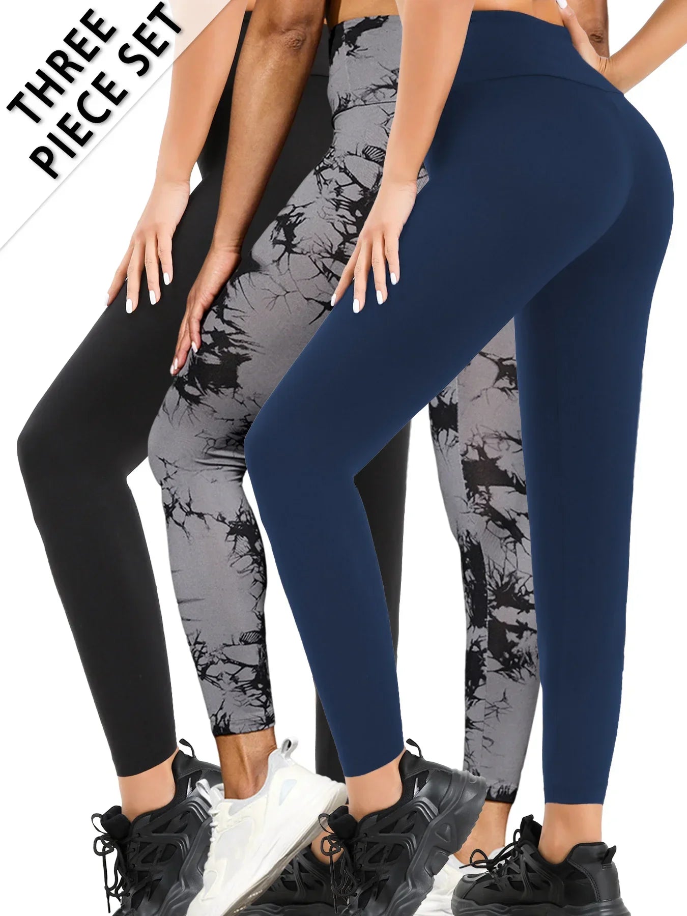 3 Pack Women's Super Soft Leggings High Waisted Tummy Control No See Through Workout Yoga Running Athletic Push Up Gym Leggings