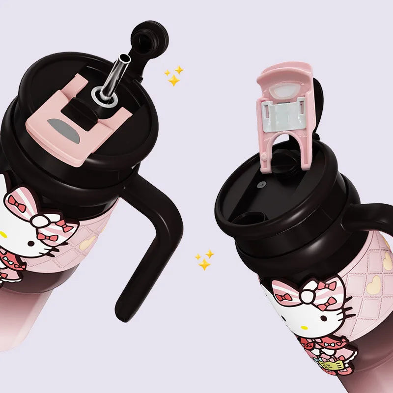 Sanrio Hello Kitty Thermos Bottle 316 Stainless Steel Thermos Double Layer Insulation for Cold & Hot Drinks Portable Travel Mug