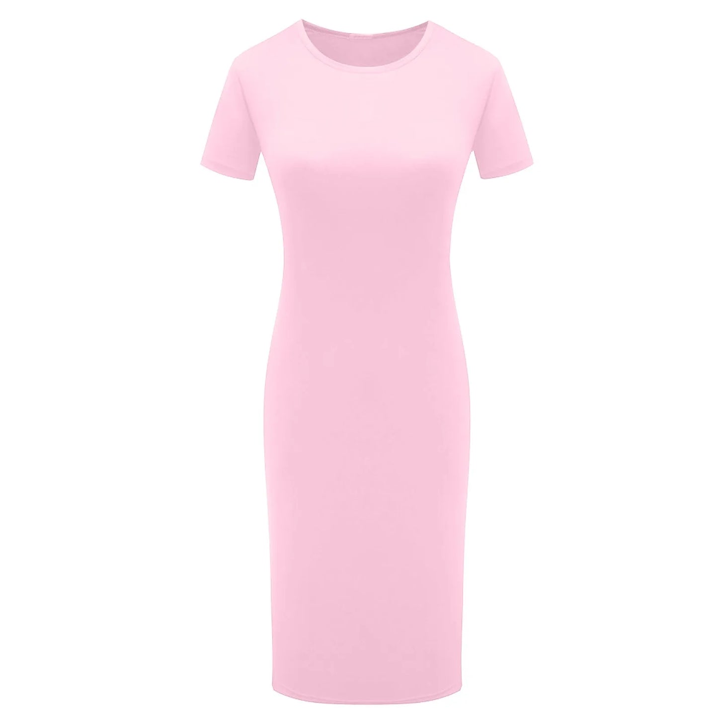 Summer Dress High Stretch Tank Robe Solid Short Sleeve Casual Slim Long Pencil Dress Women Sexy Maxi Dress Elegant Thin Vestido