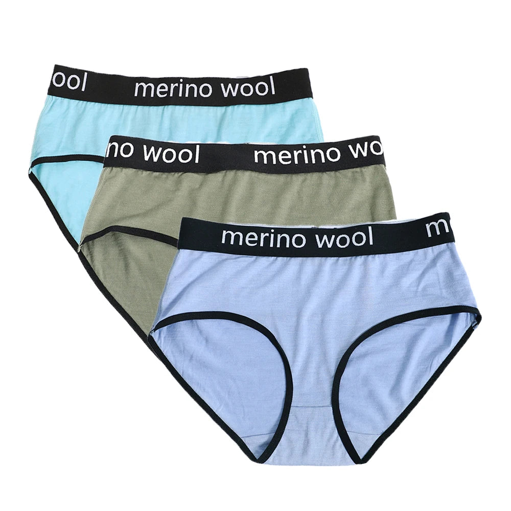 Women's 100% Merino Wool Bikini Brief Merino Underwear Lightweight Briefs Women Sports Active Panties Soft Breathable Anti-Odor