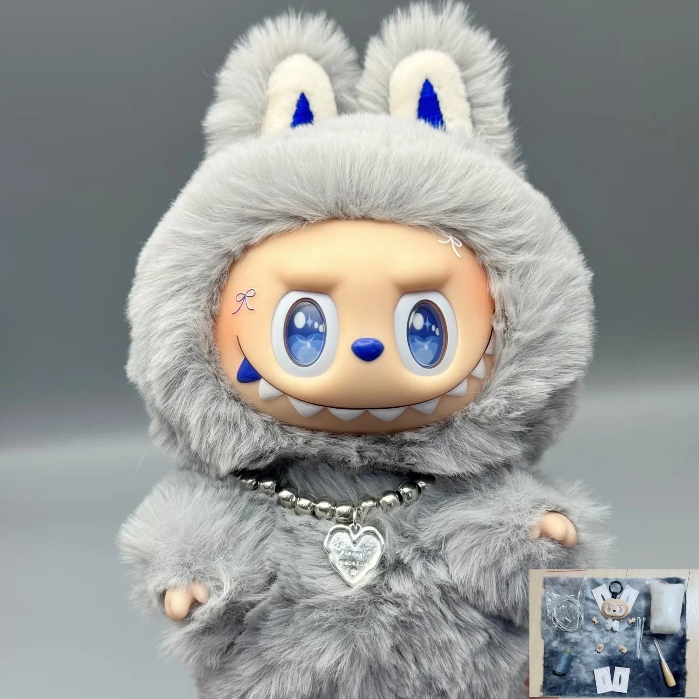 For Labubu Full Set Of Doll-Making Material Kits Diy Handmade Doll Pendant Desktop Ornaments Dolls Accessories Only Material Kit