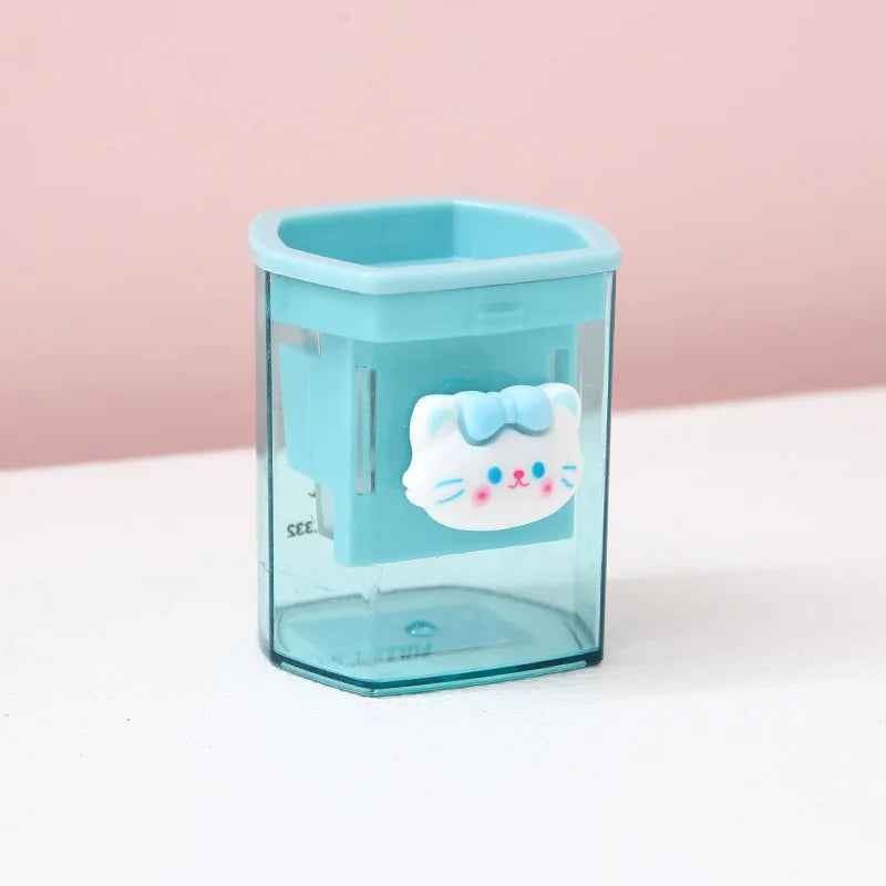 Anime Sanrio Pencil Sharpener Hello Kitty Kuromi Portable Pencil Sharpener Cinnamoroll Melody Simple Primary Stationery Kid Gift