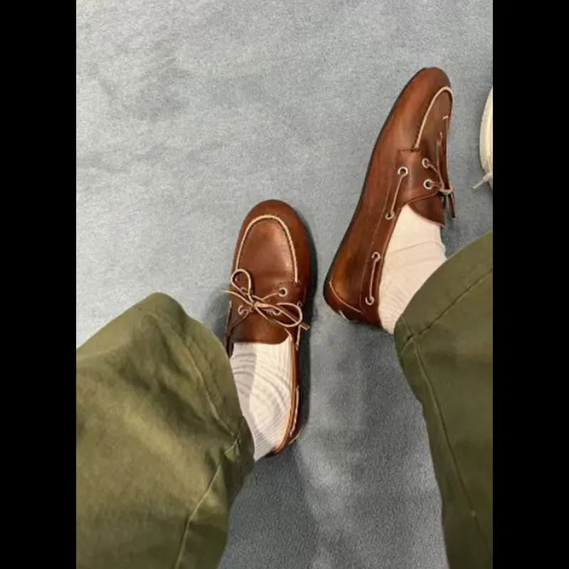 Loafers Woman Flats 2025 Woman Slip-on Casual Soft Leather Female Flats Shoes Comfortable Women's Whoes