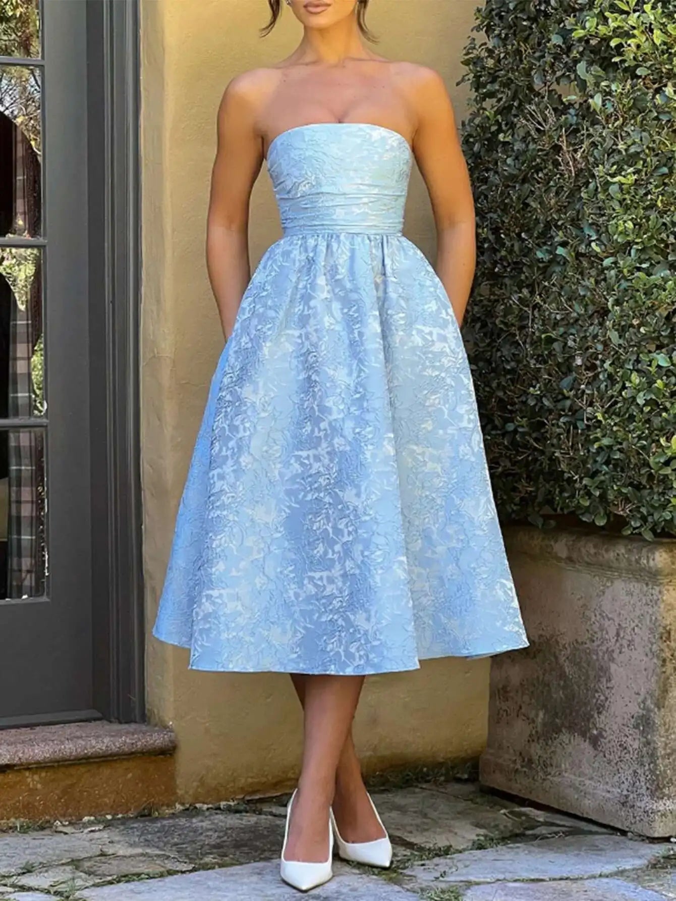 Giyu Club Evening Party Dresses Women 2025 Summer Sexy Bow Halter Long Dress Elegant Jacquard Lace Up Backless Birthday Robe