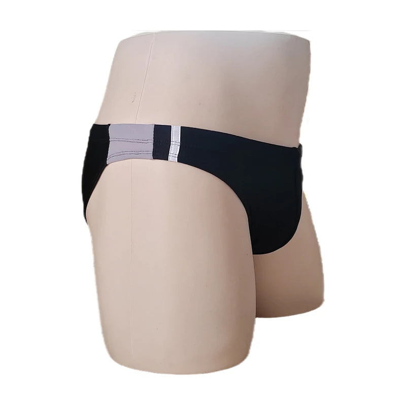 BOYTHOR Men's Swimming Briefs Patchwork Color Contrast Craft Lace-up Beach Swimming Briefs